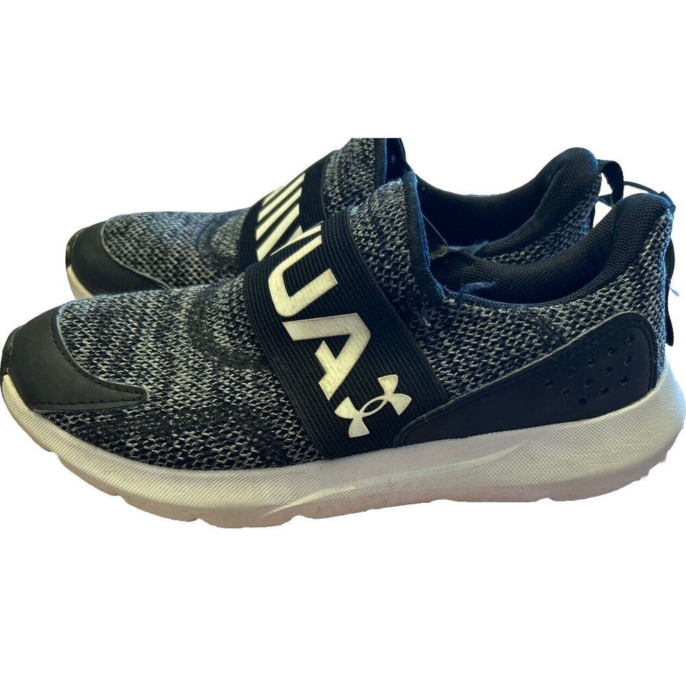 Under Armour youth shoes size 5Y Surge 3 Slip On, Black&Grey